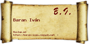 Baran Iván névjegykártya